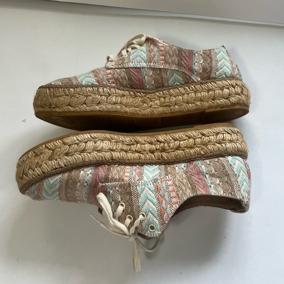 Gaimo Tie Espadrilles Multicolor Low Top Lace Up Aztec Casual Shoes women’s 39 - Picture 4 of 11